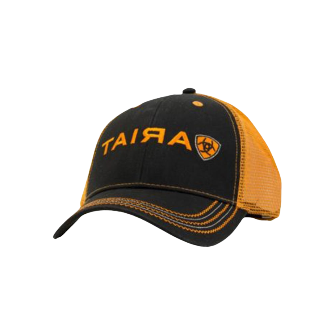 Ariat Men's Mesh Embroidered Black Cap