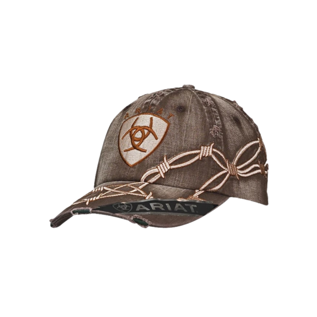 Ariat Men's Barbed Wire Logo Brown Cap