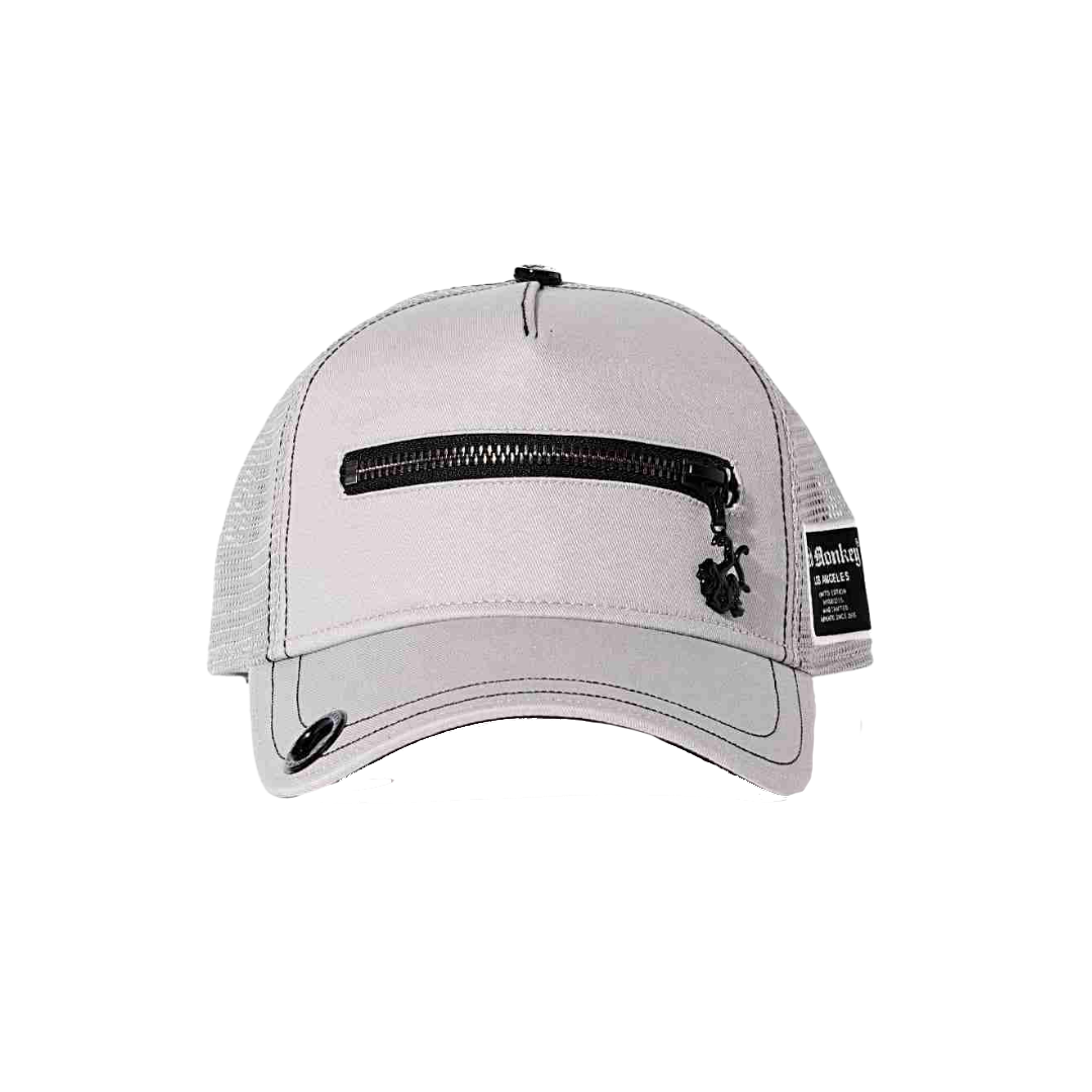 Red Monkey Zipper Silver Cap