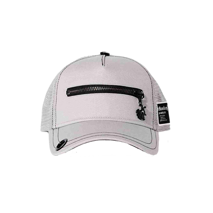 Red Monkey Zipper Silver Cap