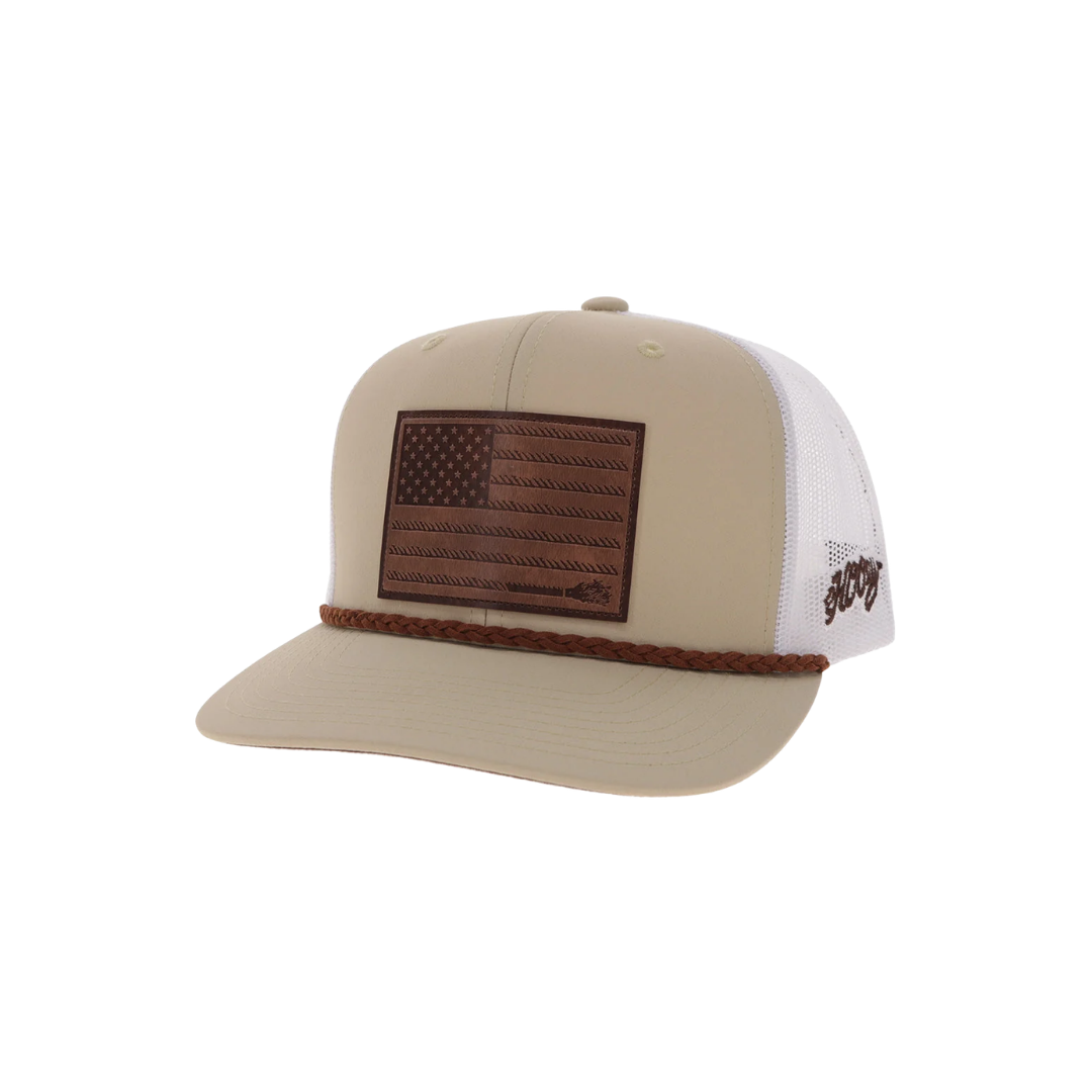 Hooey Men's Tan Liberty Flag Trucker Cap