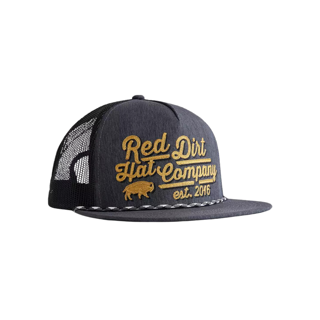 Red Dirt Hat Men's Gold Digger Trucker Heather Charcoal Cap