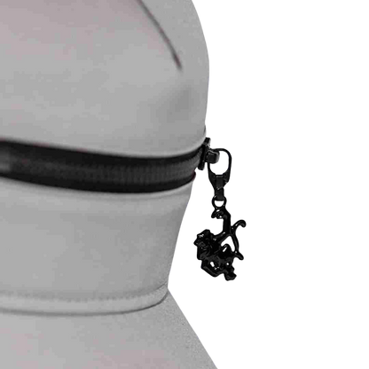 Red Monkey Zipper Silver Cap