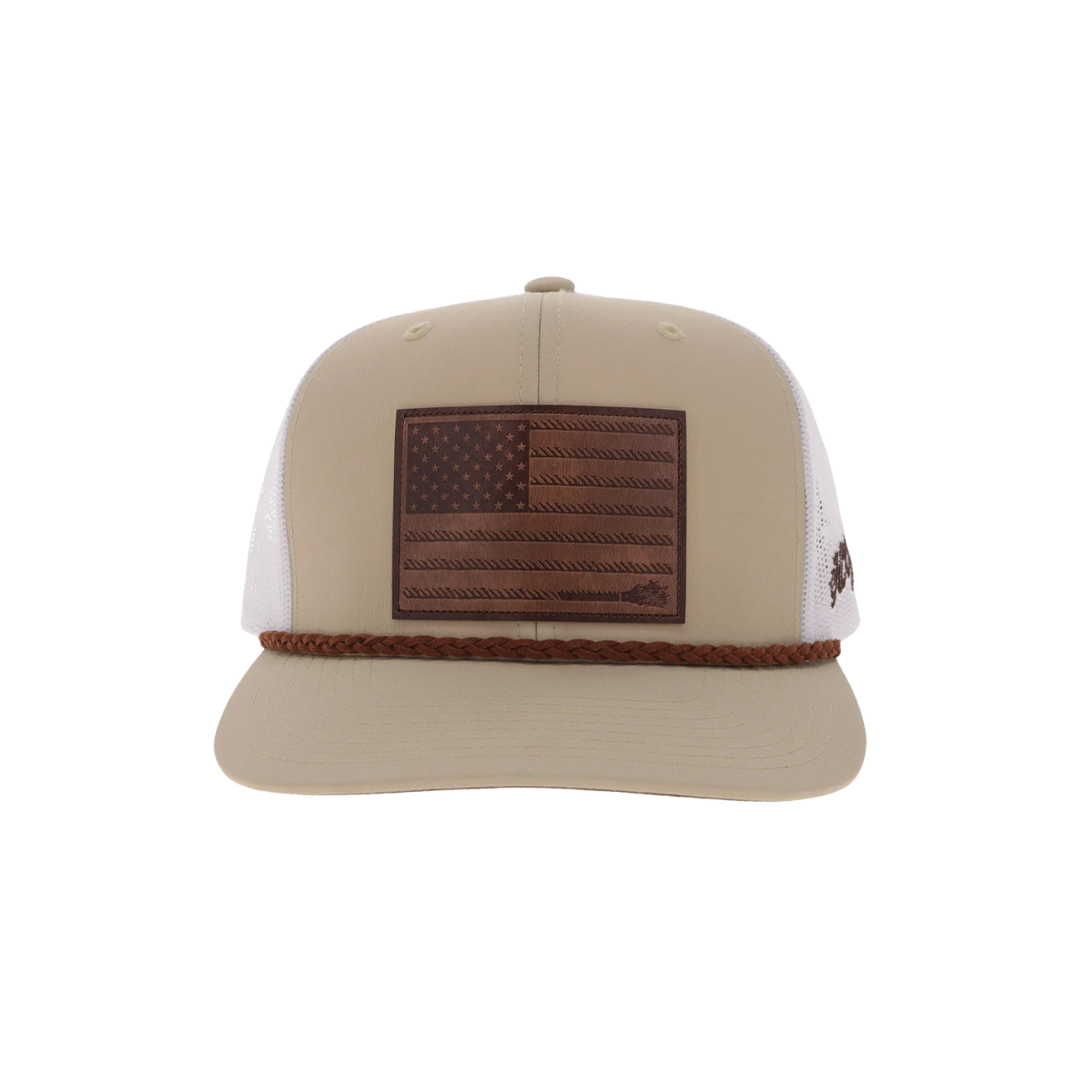 Hooey Men's Tan Liberty Flag Trucker Cap
