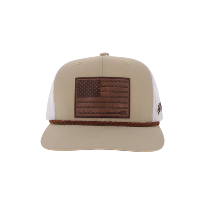 Hooey Men's Tan Liberty Flag Trucker Cap