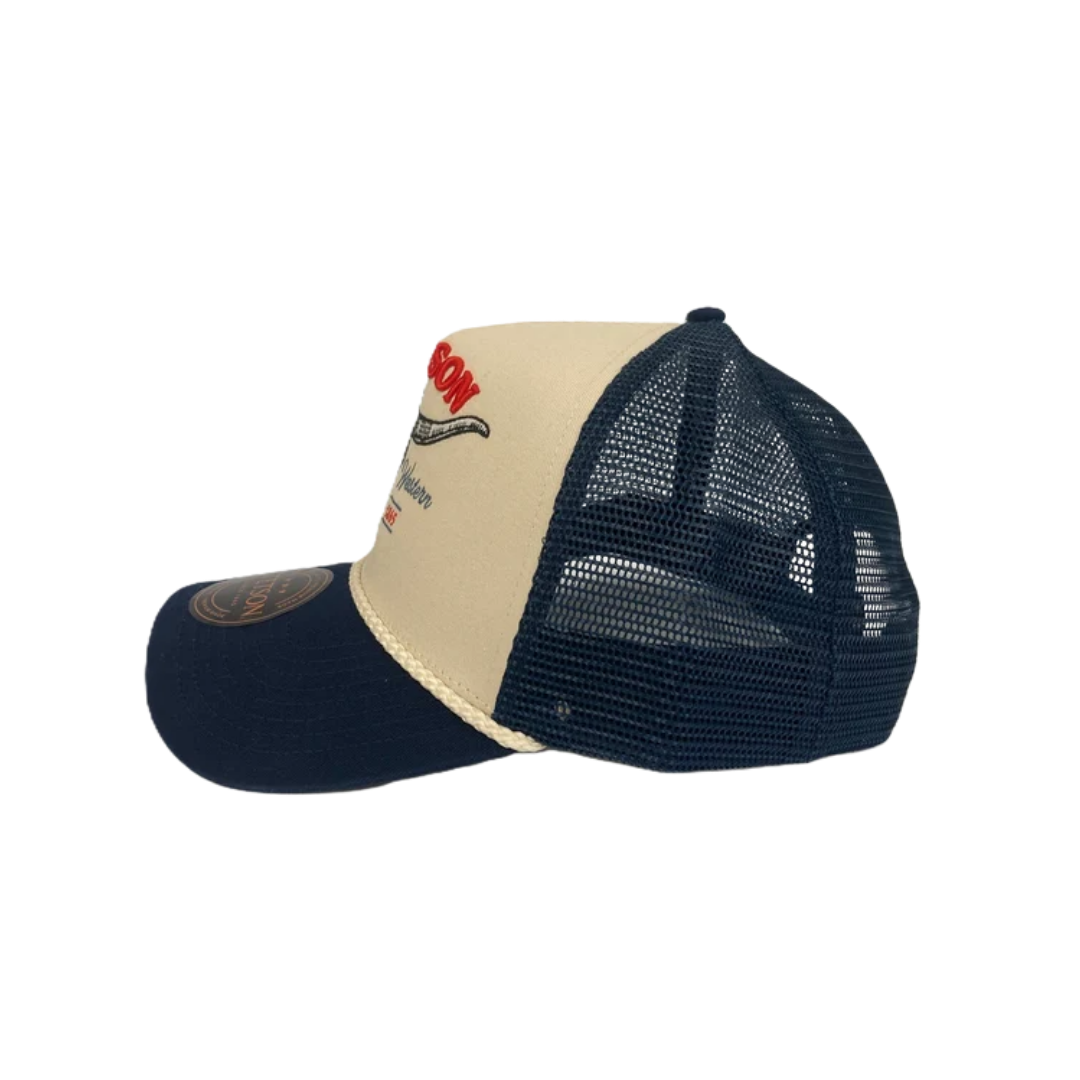 Stetson Men's Brown Denim Skull Trucker Cap