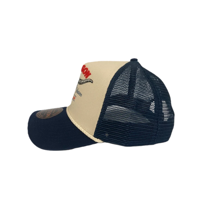 Stetson Men's Brown Denim Skull Trucker Cap