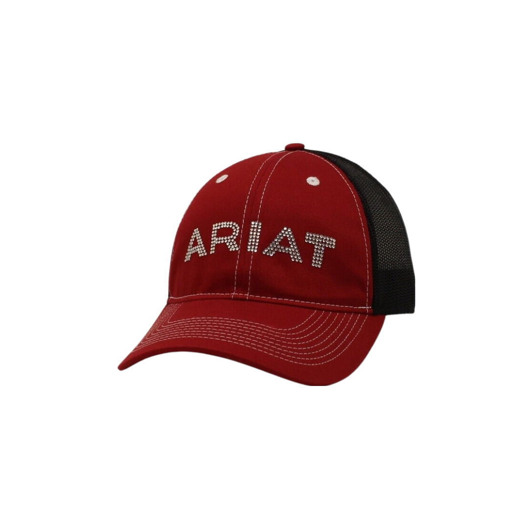 Ariat Women's Snap Back Rhinestone Letters Burgundy Cap