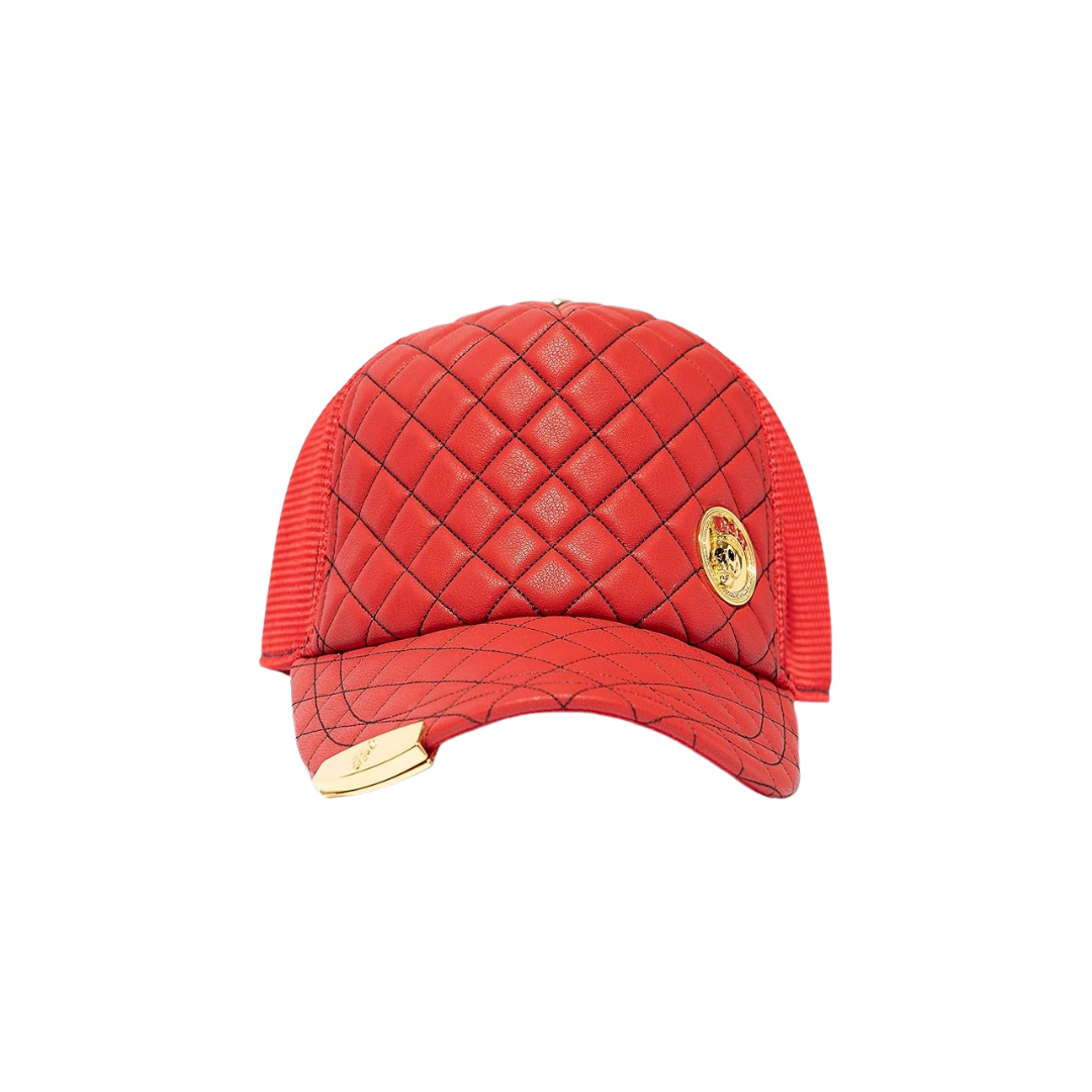 Red Monkey Men's Skull Luxe Red Cap