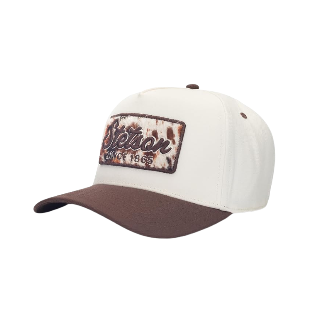 Stetson Brown Cowhide Patch Trucker Cap
