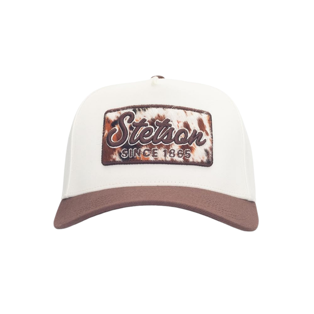 Stetson Brown Cowhide Patch Trucker Cap