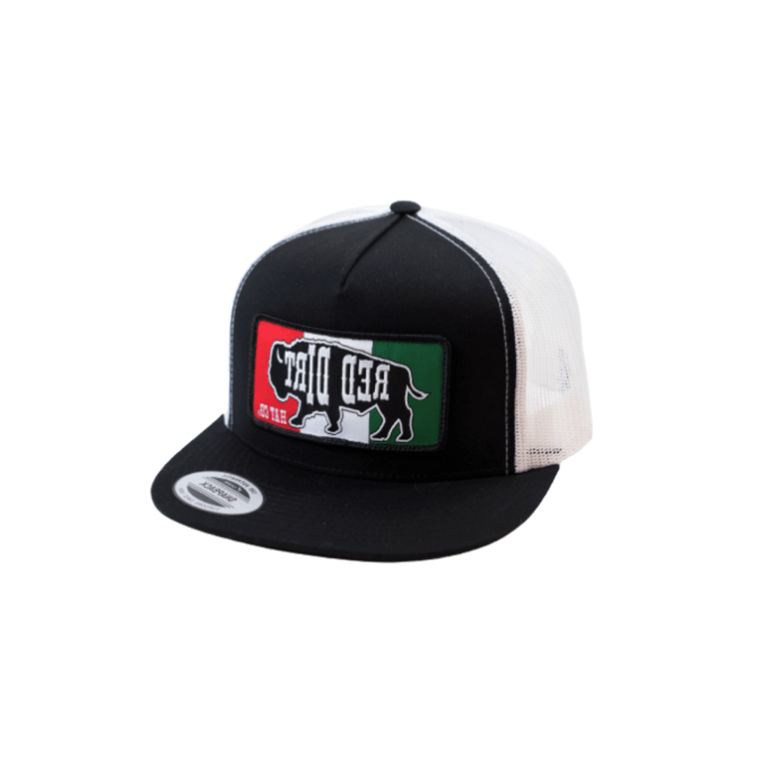 Red Dirt Men's Mexican Flag El Original Snap Black Cap