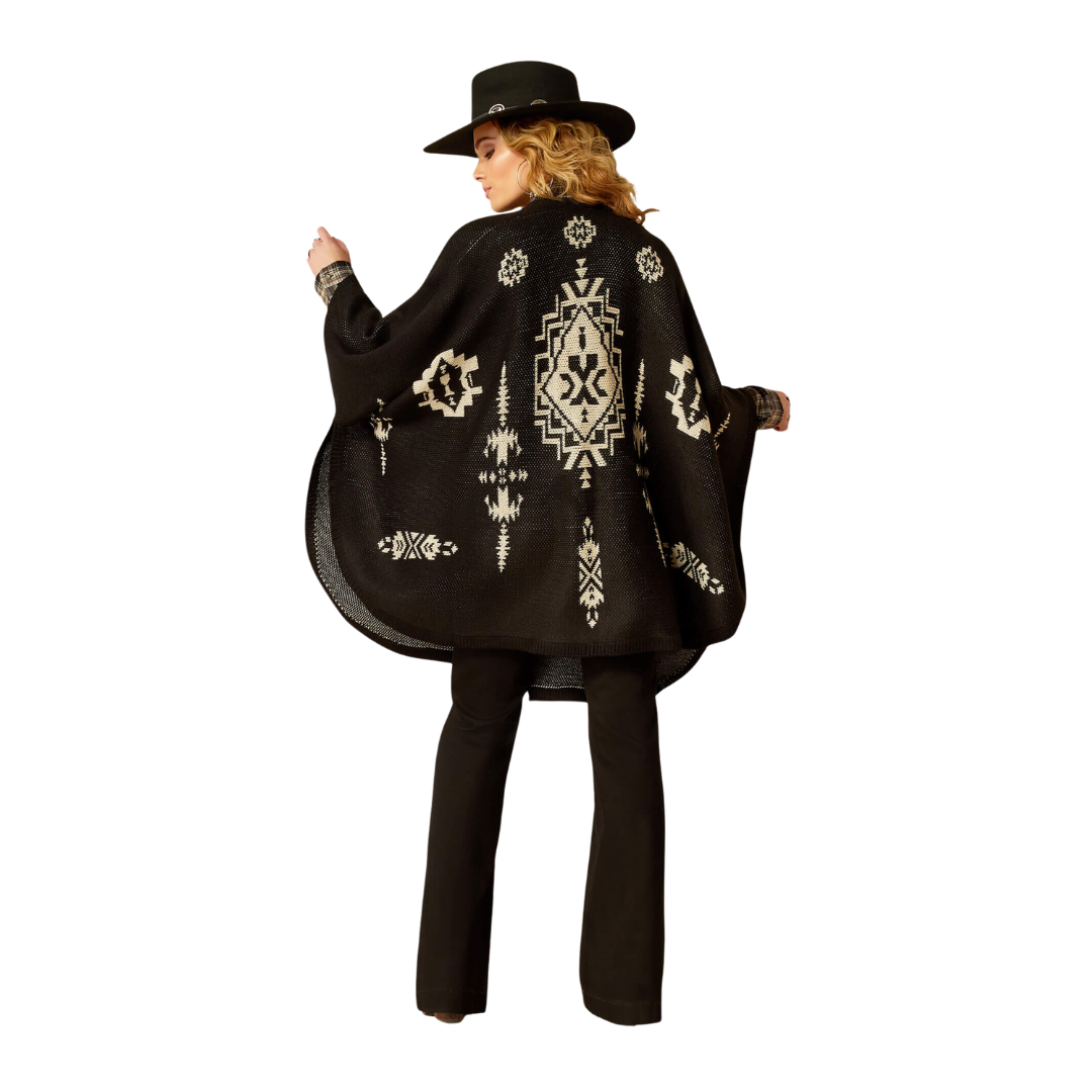 Ariat Women's Delta Summer Sand Black Poncho