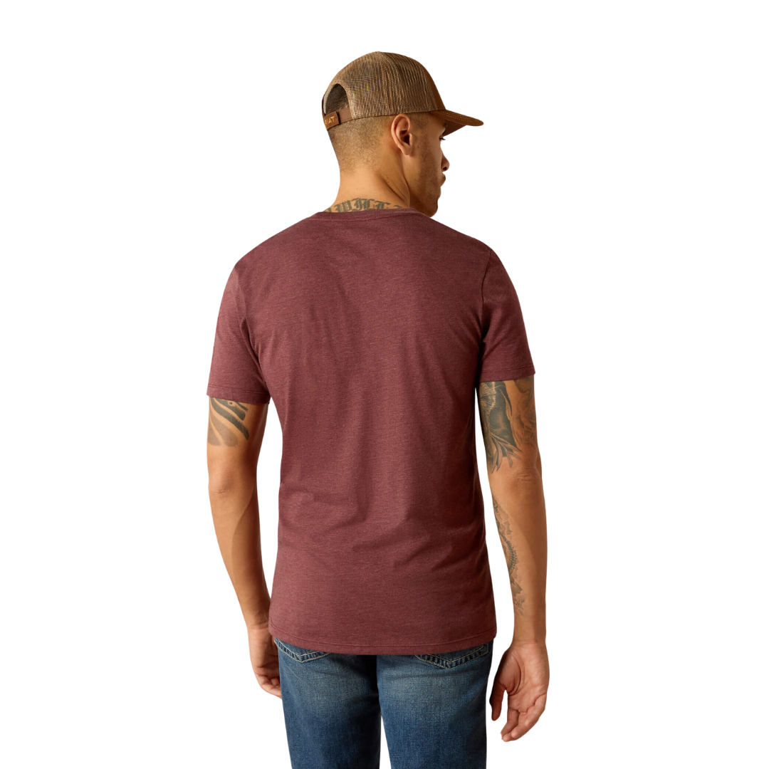 Ariat Men's Established Boot Co Maroon Heather Tee Shirt