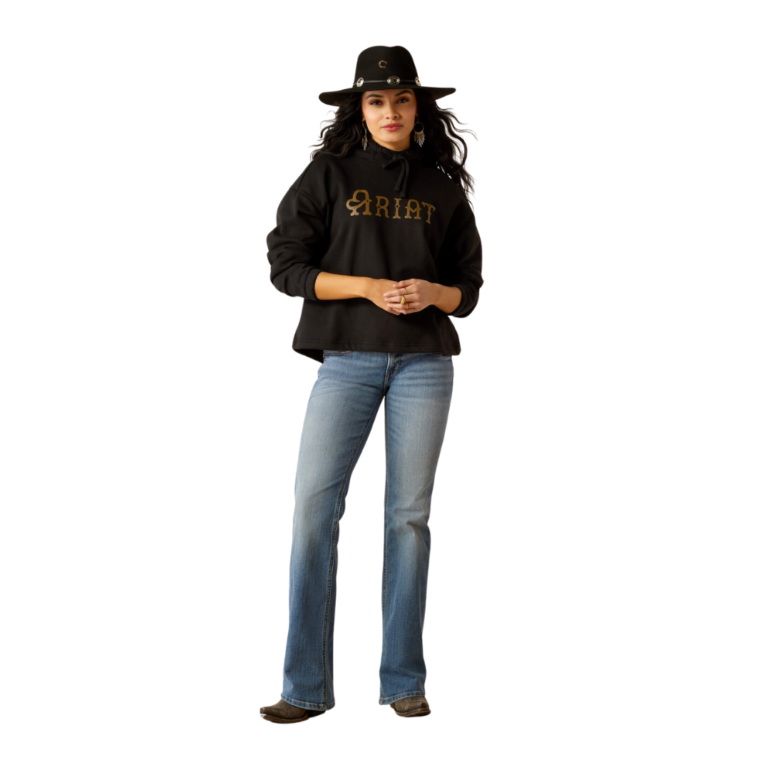 Ariat Women's Essential Leopard Black Hoodie