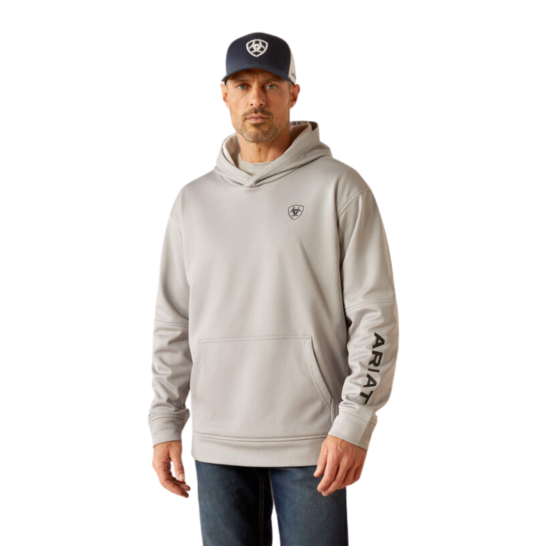 Ariat Men's Tek Fleece 2.0 Camo Pocket Grey Hearther Hoodie