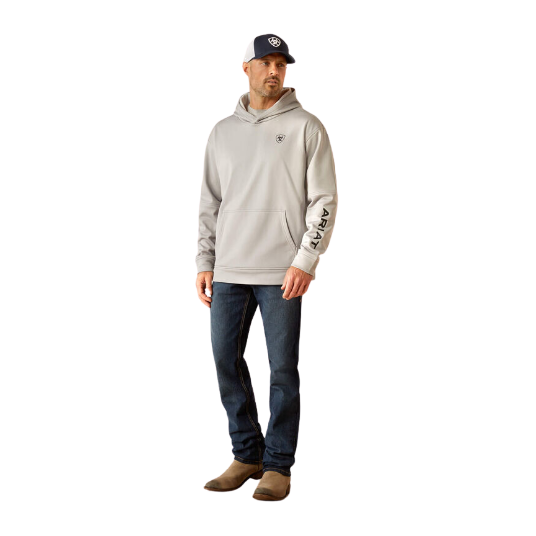 Ariat Men's Tek Fleece 2.0 Camo Pocket Grey Hearther Hoodie