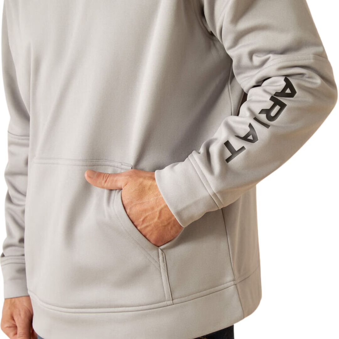 Ariat Men's Tek Fleece 2.0 Camo Pocket Grey Hearther Hoodie