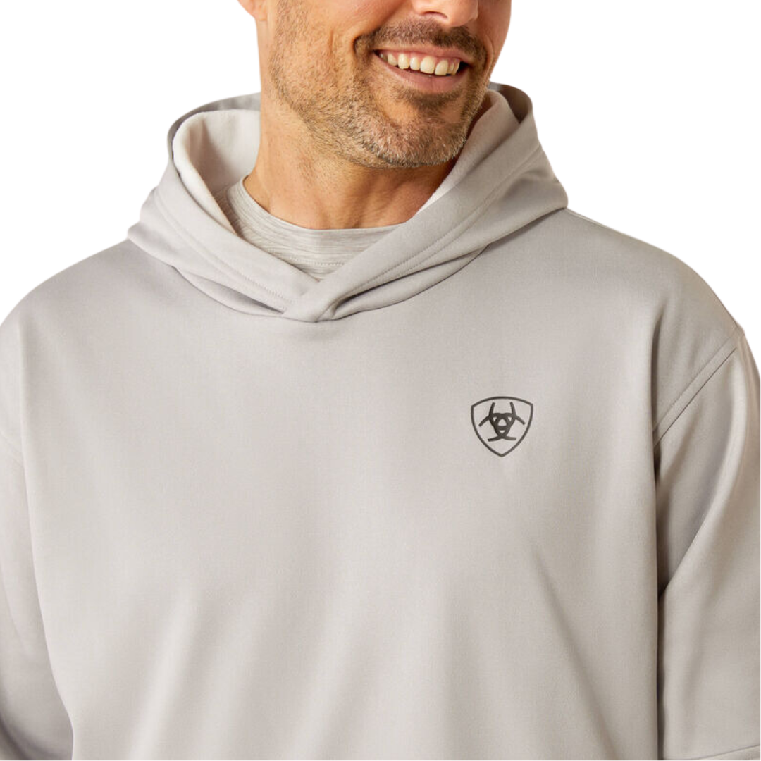 Ariat Men's Tek Fleece 2.0 Camo Pocket Grey Hearther Hoodie