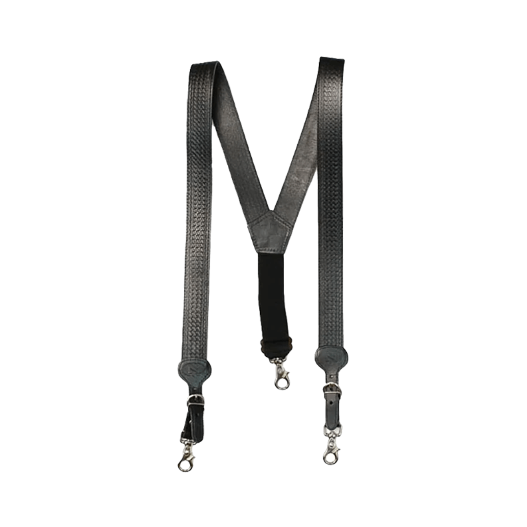 Nocona Unisex Gallus Leather Black Suspenders