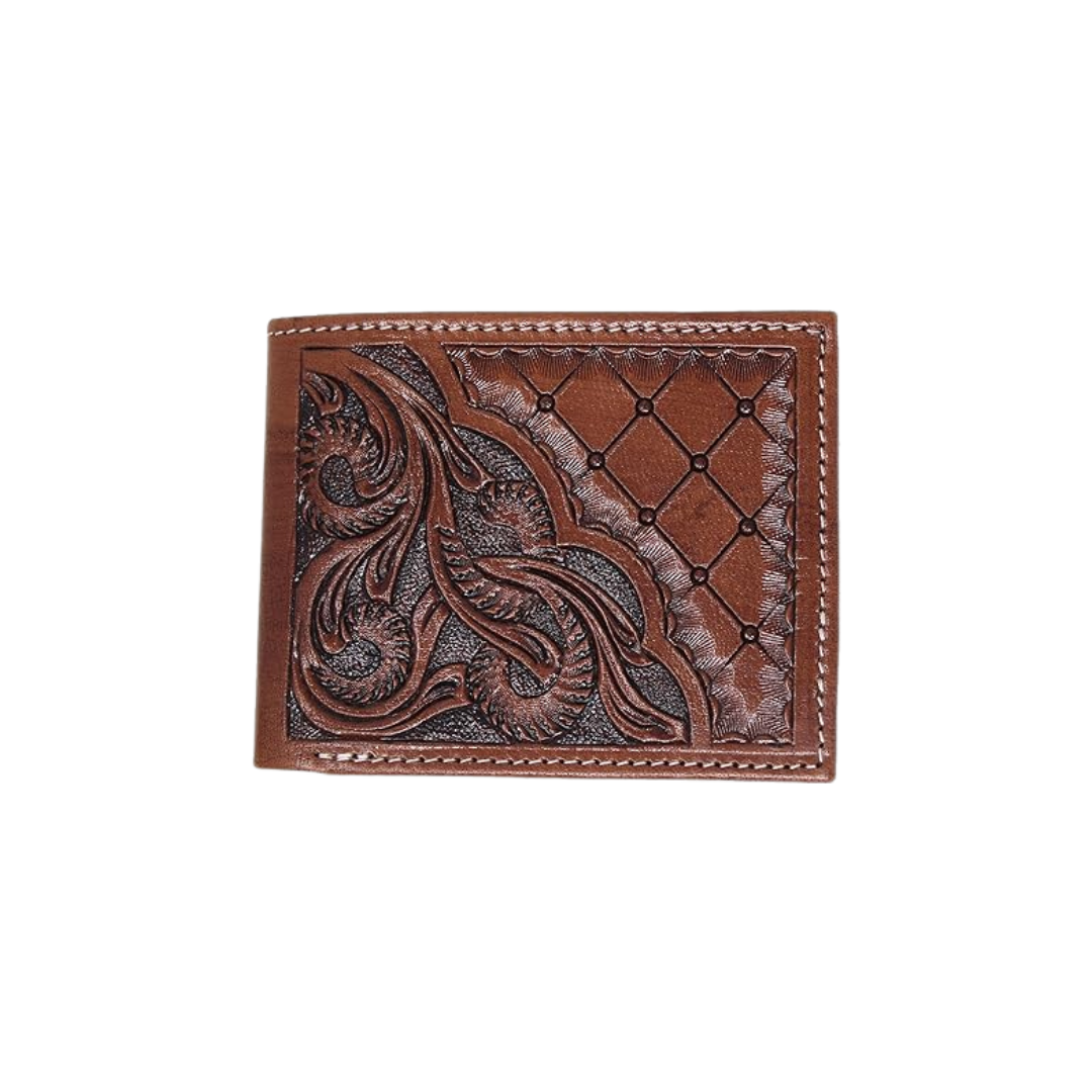 Challenger Men's Western Leather Handcrafted Bifold Brown Wallet