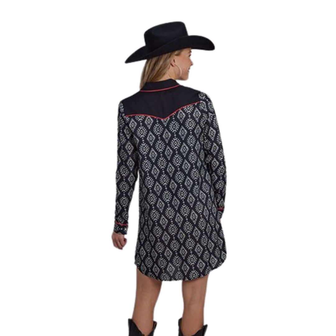 Roper Women's Black Lovely Rayon Shirt Dress