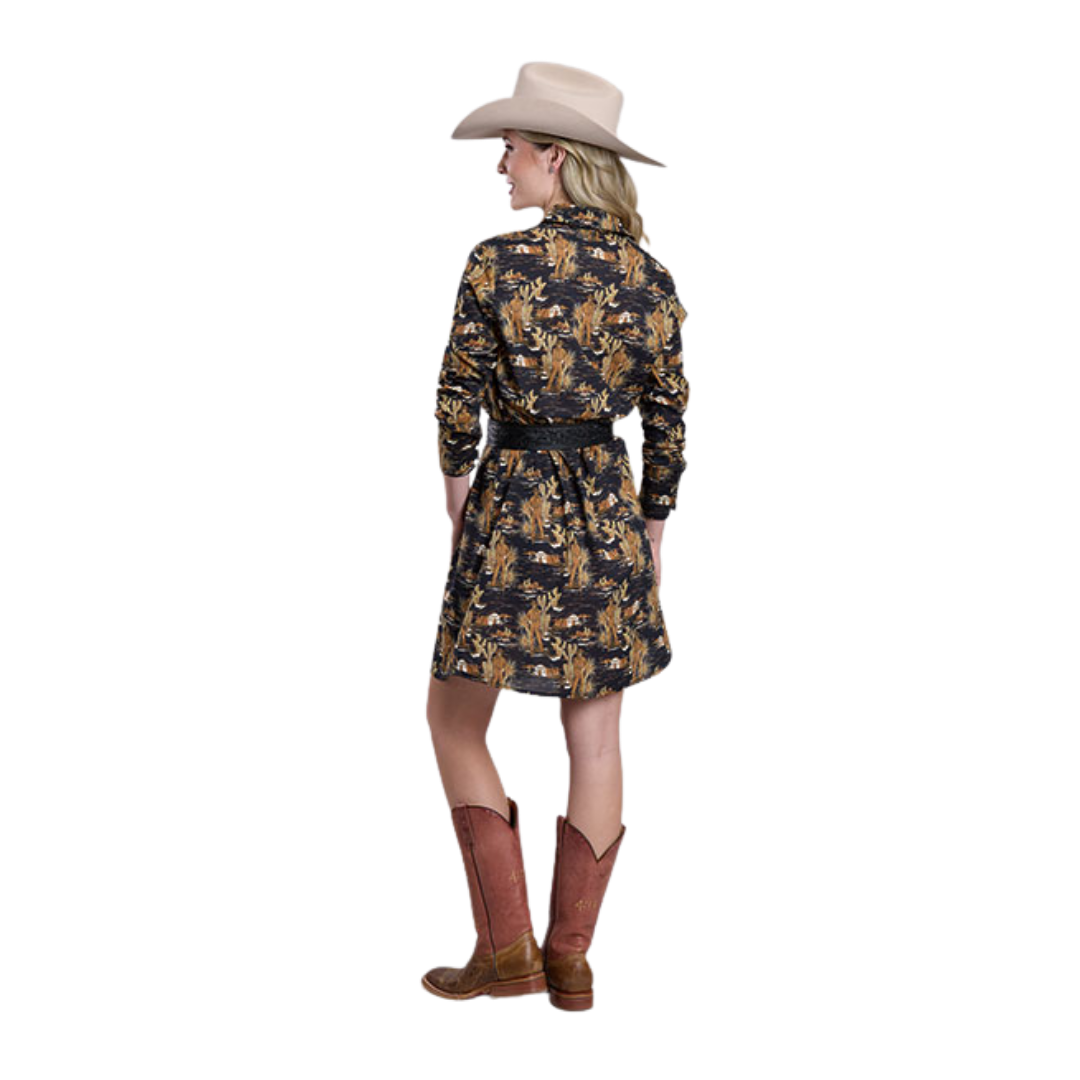 Roper Women's Cowboy Print Western Black Dress Roper Women's Cowboy Print Western Black Dress