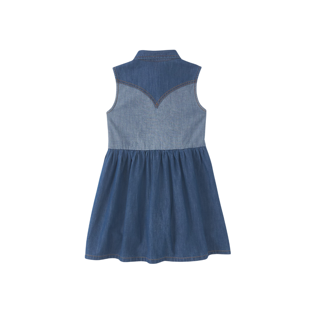 Wrangler Youth Girl's 2 Tone Denim Blue Dress
