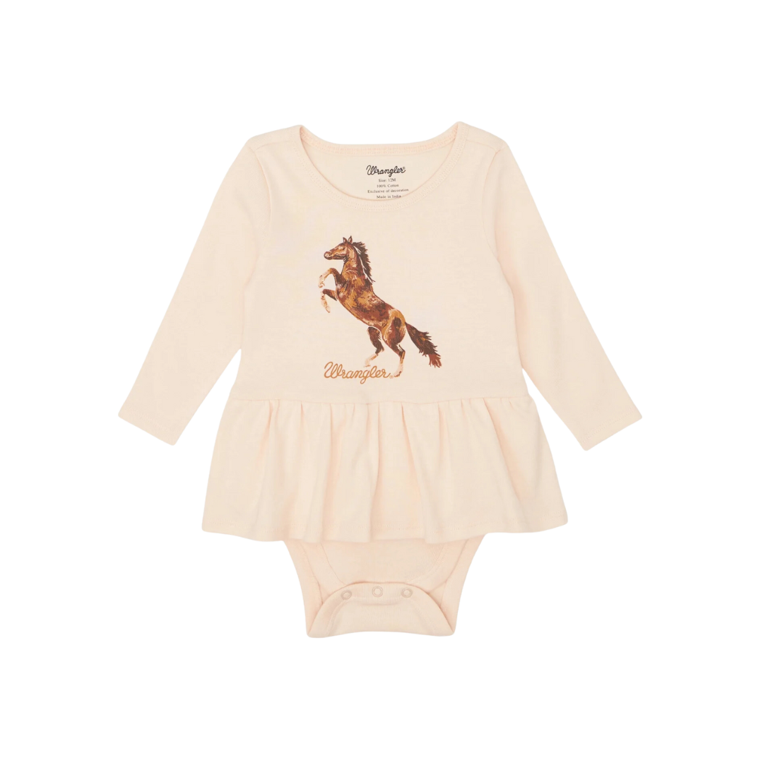 Wrangler Infant Girl's Knit Pink With Skirt Bodysuit