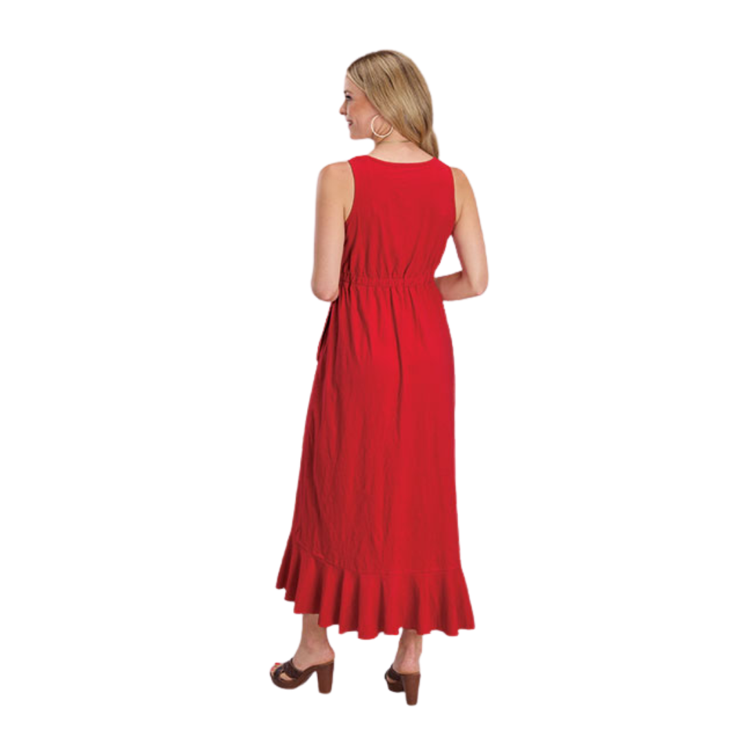 Roper Women's Hi Flow Ruffle Red Dress