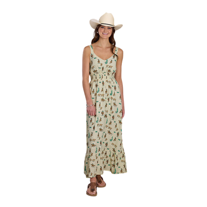 rayon dresses for women Roper Women's Desert Print Maxi Western Dress