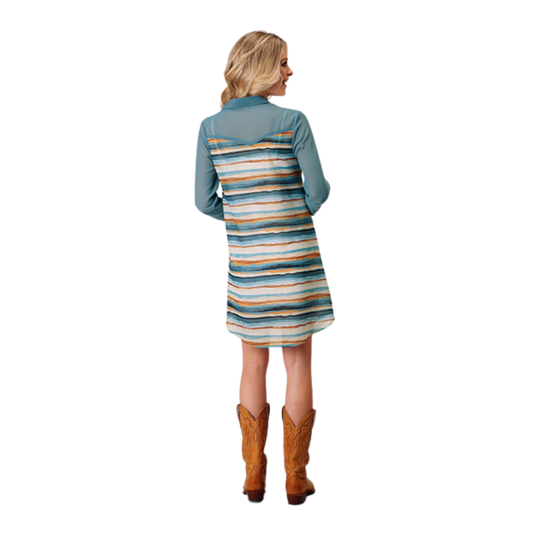 Roper Women's Watercolor Stripe Print Dress