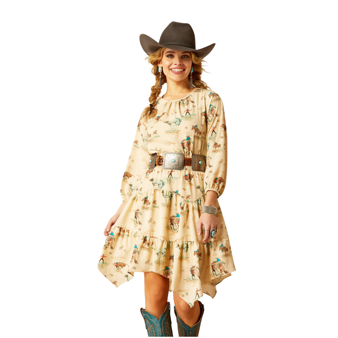 Ariat Women's Handkerchief Retro Ranch Print Dress