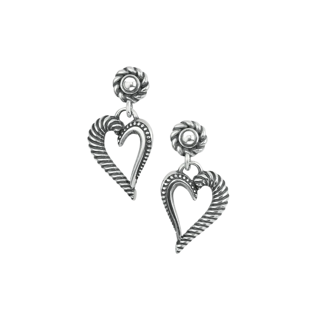 Brighton Women's Callie Love Heart Post Grey Earrings