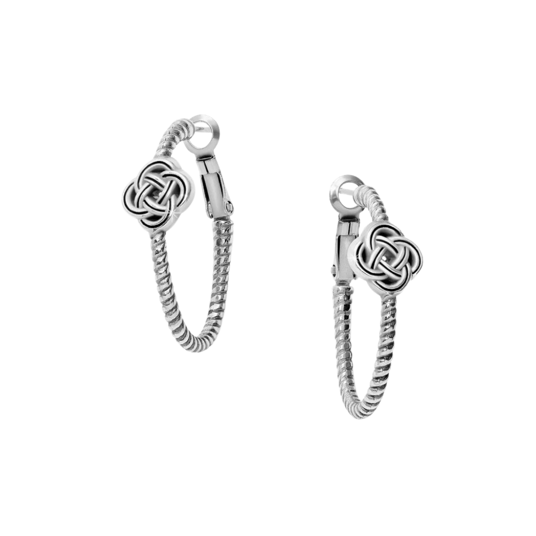 Brighton Women's Interlok Knot Rope Hoop Grey Earrings