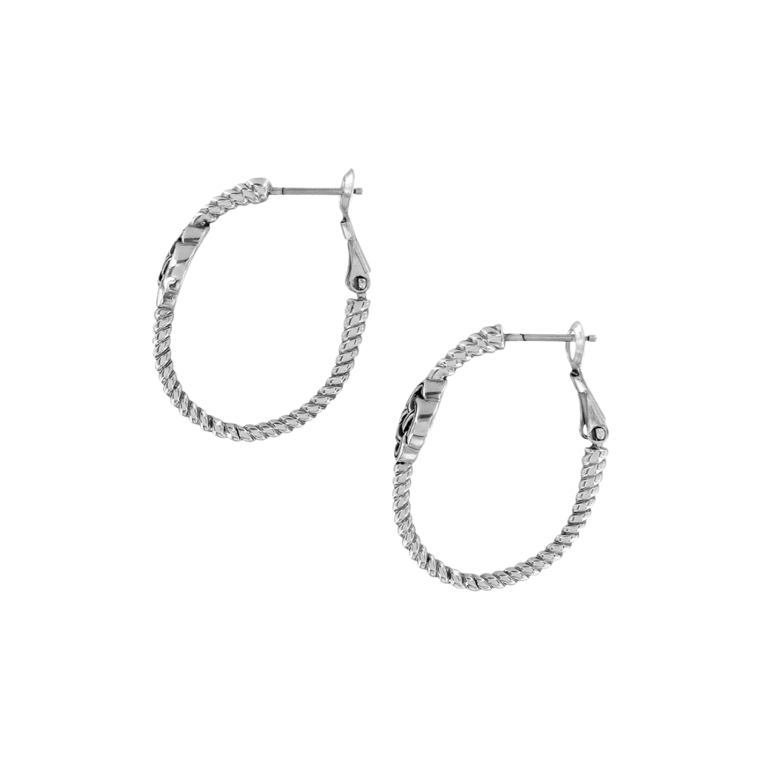 Brighton Women's Interlok Knot Rope Hoop Grey Earrings