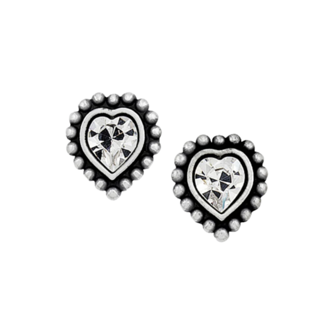 Brighton Women's Shimmer Heart Mini Post Black Earrings