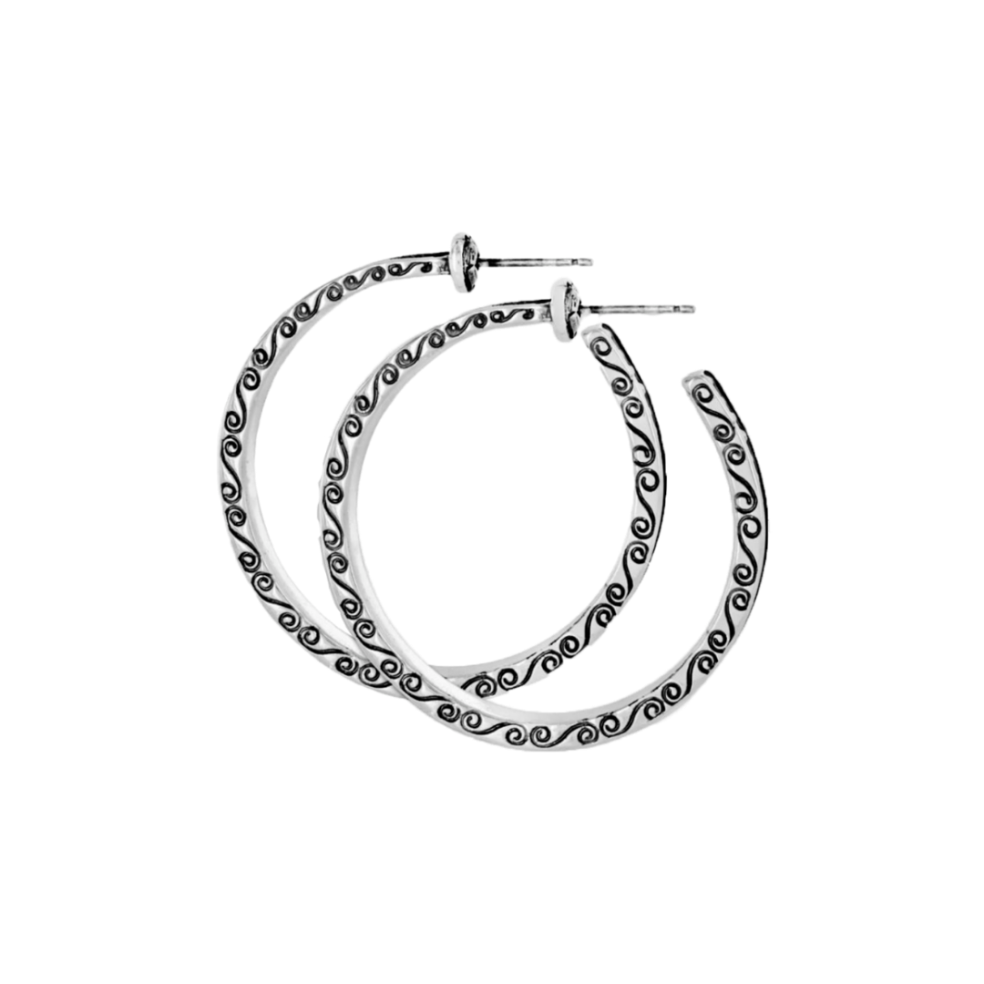 Brighton Women's Secret Of Love Hoop Post Grey Earrings