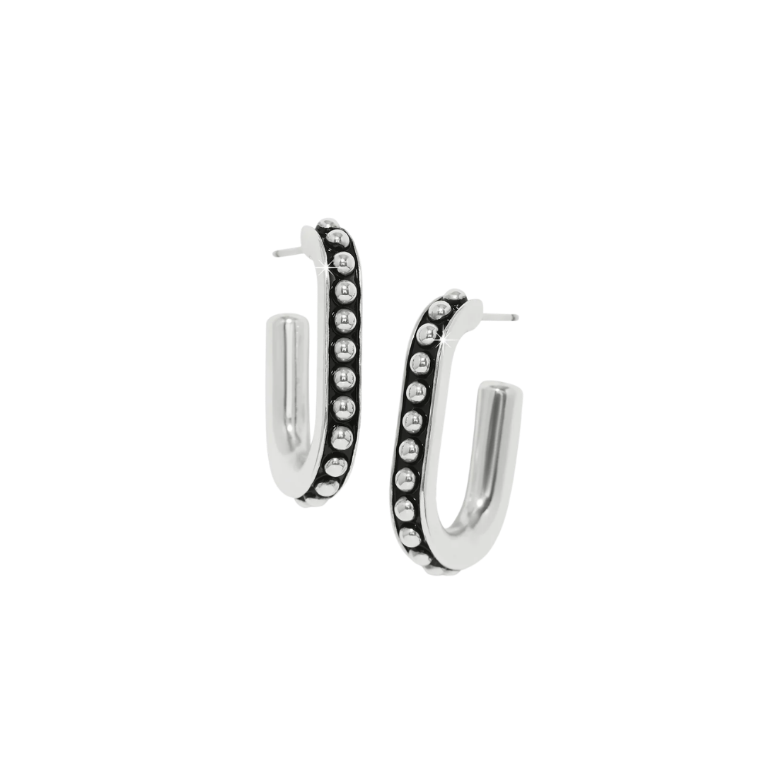 Brighton Women's Pretty Tough Link Hoop Silver Earrings