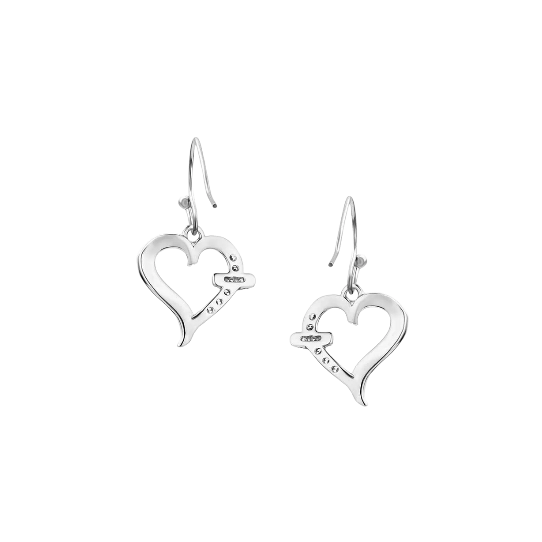 Montana Silversmiths Women's With Love Heart Grey Earrings