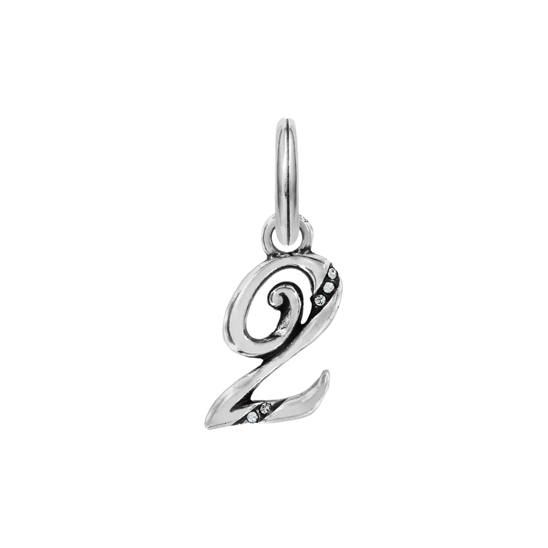 Brighton Women's Swarovski Crystal Number Two Grey Earrings