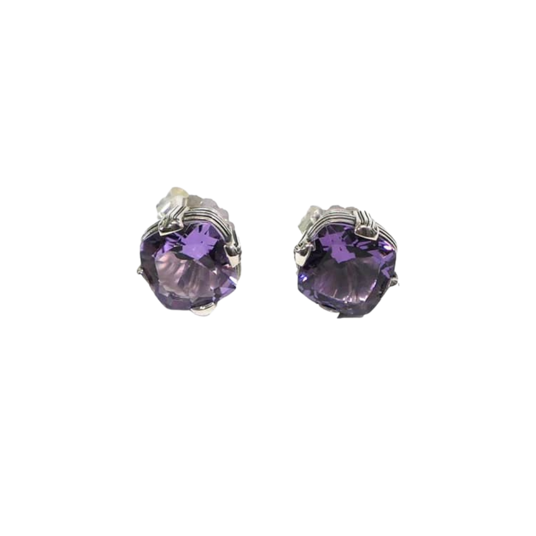 Montana Silversmiths Women's Princess Cut Gemstone Purple Earrings