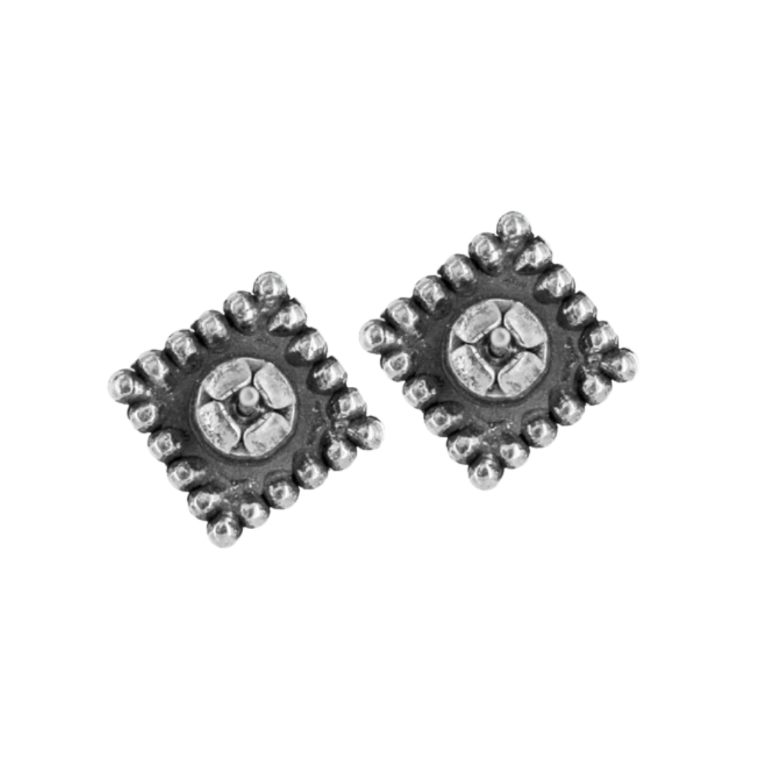 Brighton Women's Sparkle Square Mini Post Black Earrings