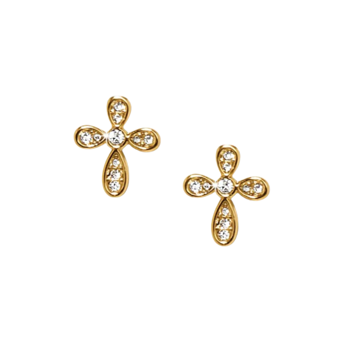 Brighton Women's Enchanting Cross Post Gold Earrings