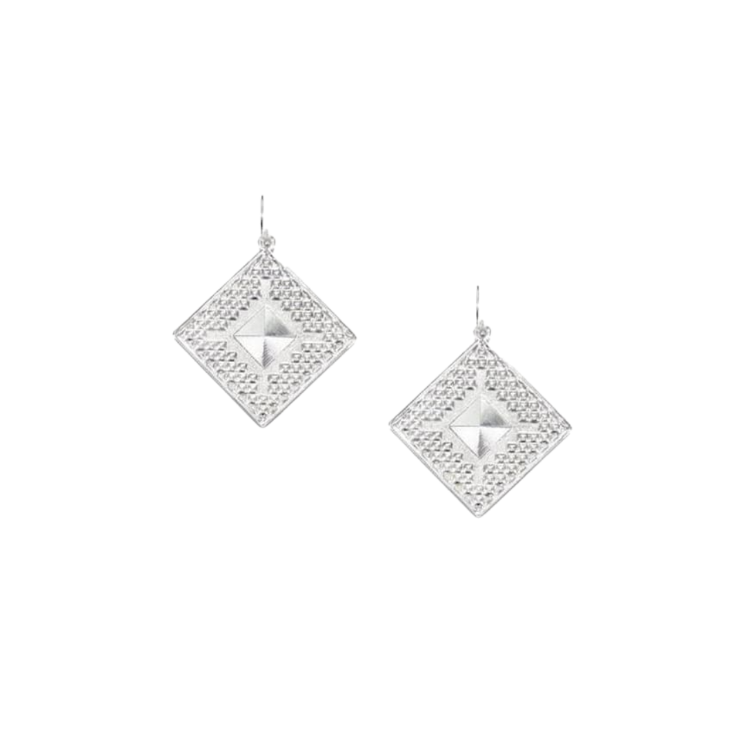 Montana Silversmiths Women's Silver Diamon Shape Grey Earrings