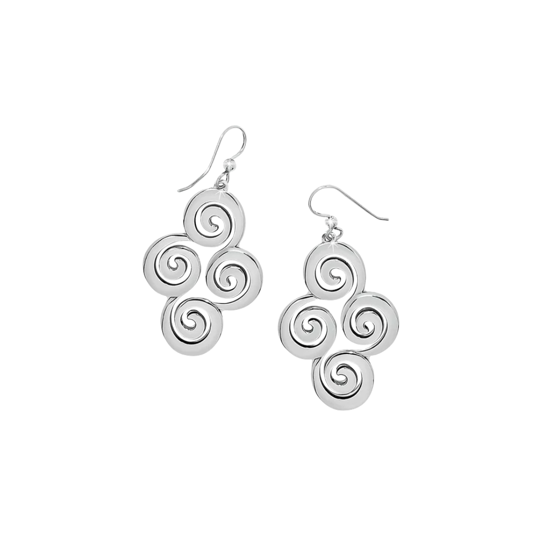 Brighton Women's Vertigo Spiral French Wire Silver Earrings