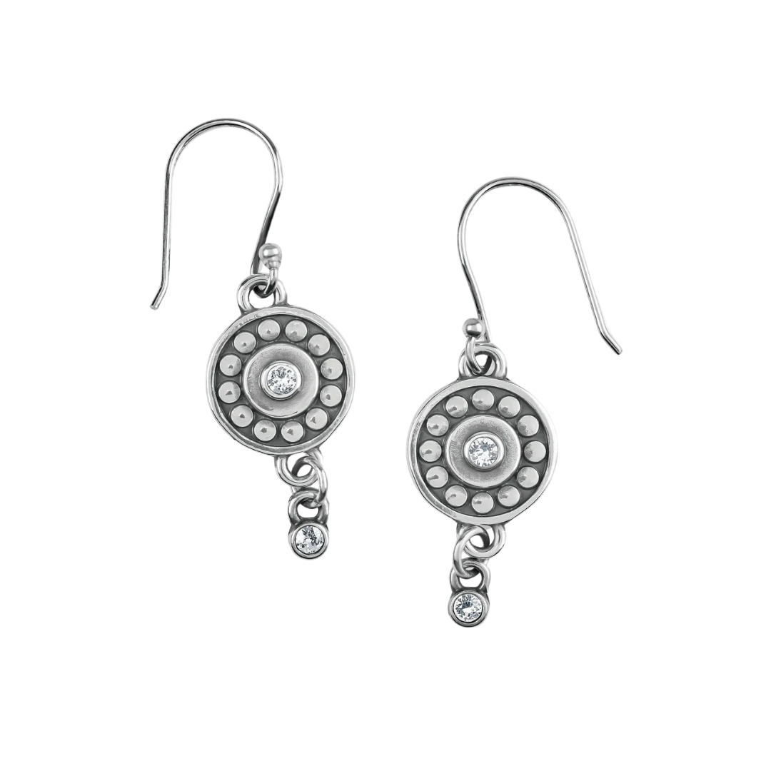 Brighton Women's Pebble Dot Medali Reversible Grey Earrings