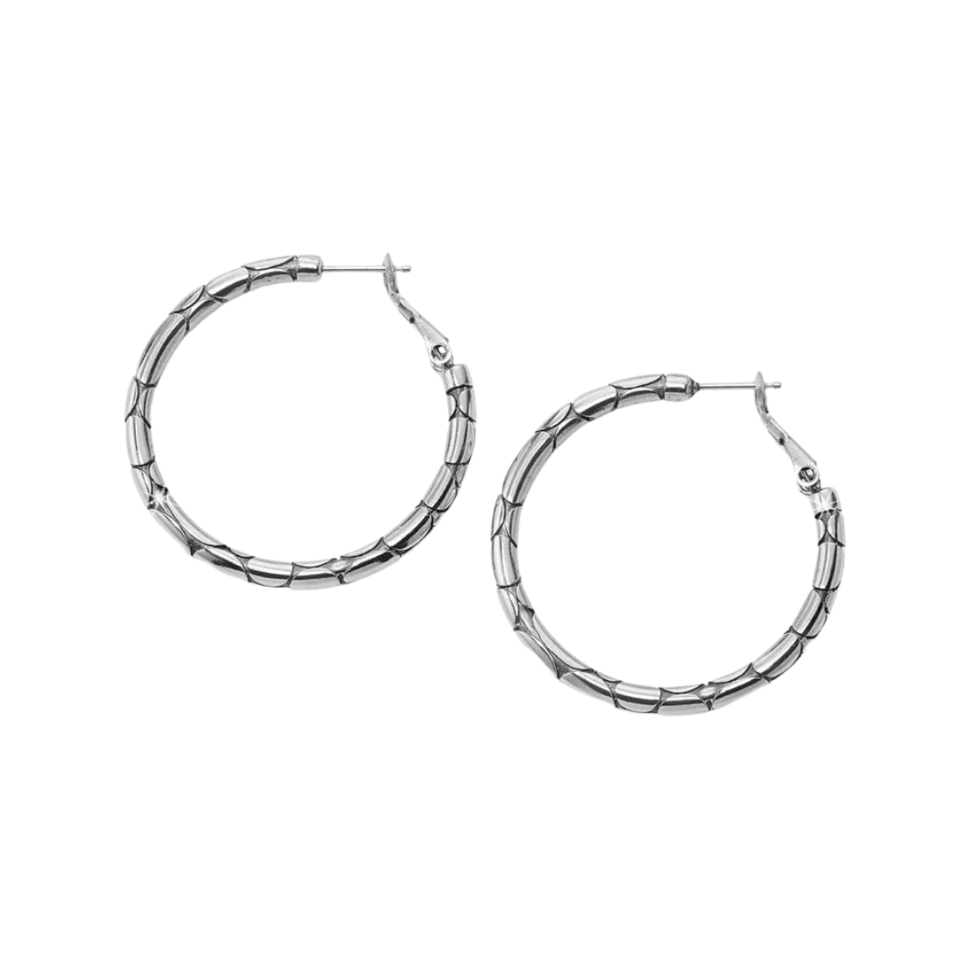 Brighton Women's Pebble Small Hoop Grey Earrings