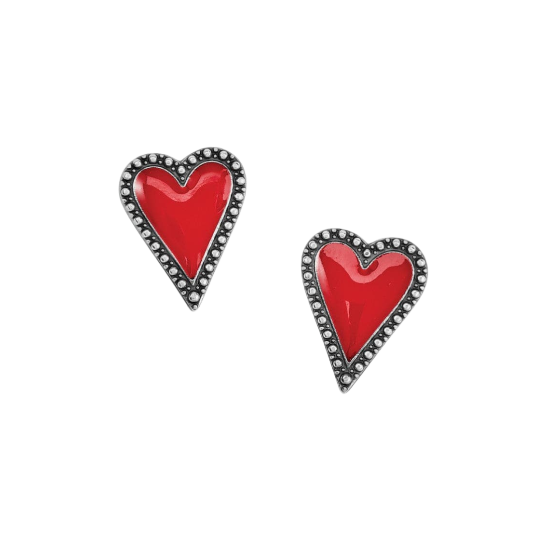 Brighton Women's Dazzling Love Post Red Earrings