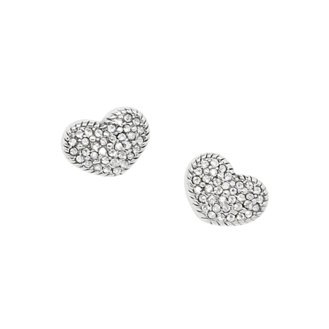 Brighton Women's Illumina Celeste Heart Post Silver Earrings